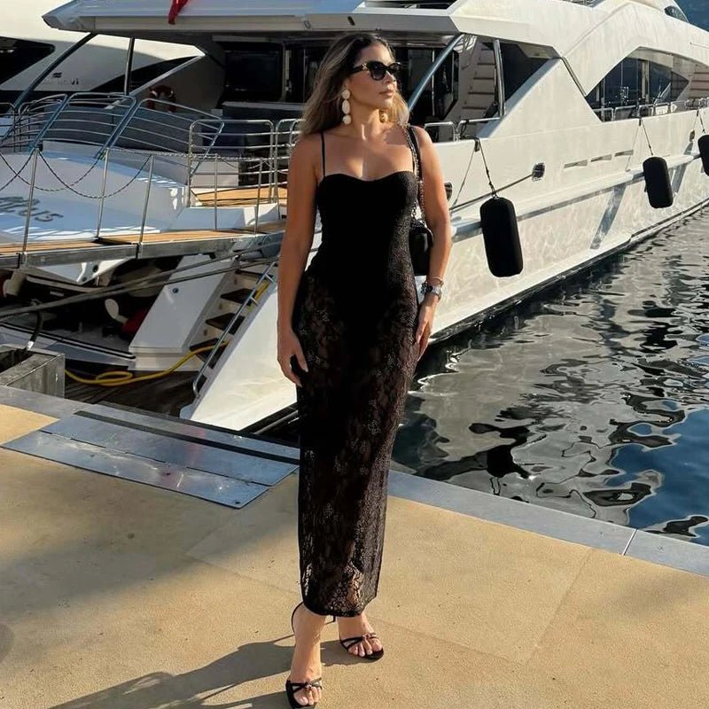 Lace Panel Satin Camisole Dress