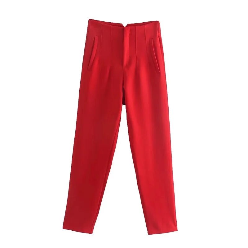 Architectural High-Rise Pencil Trousers
