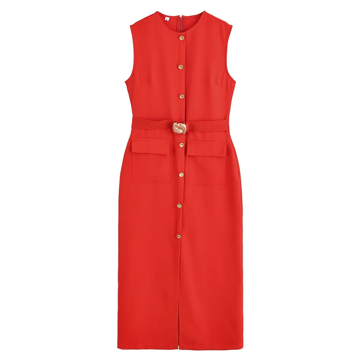 Vintage Belted Mid-Calf Tank Dress