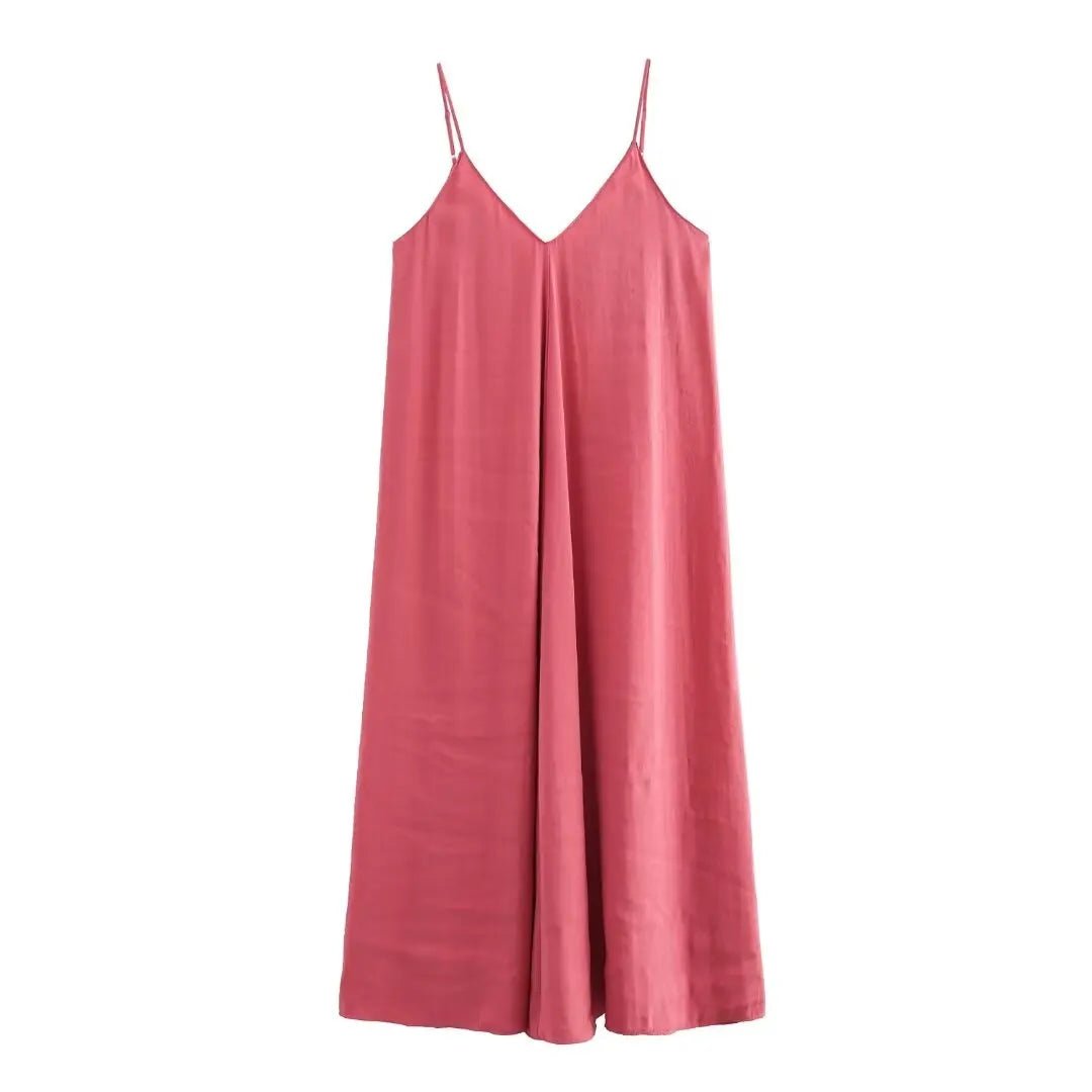 Elegant V-Neck Maxi Slip Dress