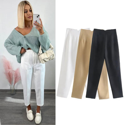 Architectural High-Rise Pencil Trousers