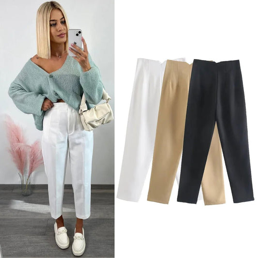 Architectural High-Rise Pencil Trousers