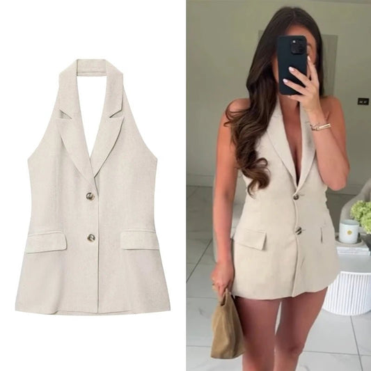 Tailored Halter Longline Vest