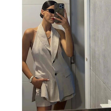 Tailored Halter Longline Vest