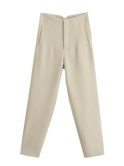 Architectural High-Rise Pencil Trousers
