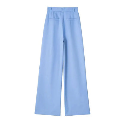Pleated Floor-Length Trousers