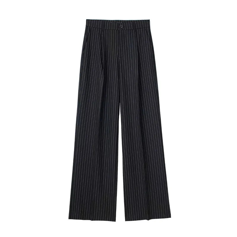 Pleated Floor-Length Trousers