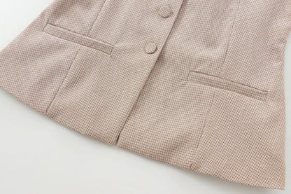 Tailored Plaid Peplum Vest