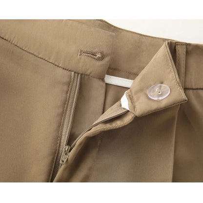 Lustrous High-Waist Wide Trousers