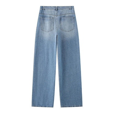 Asymmetric High-Waist Wide Jeans