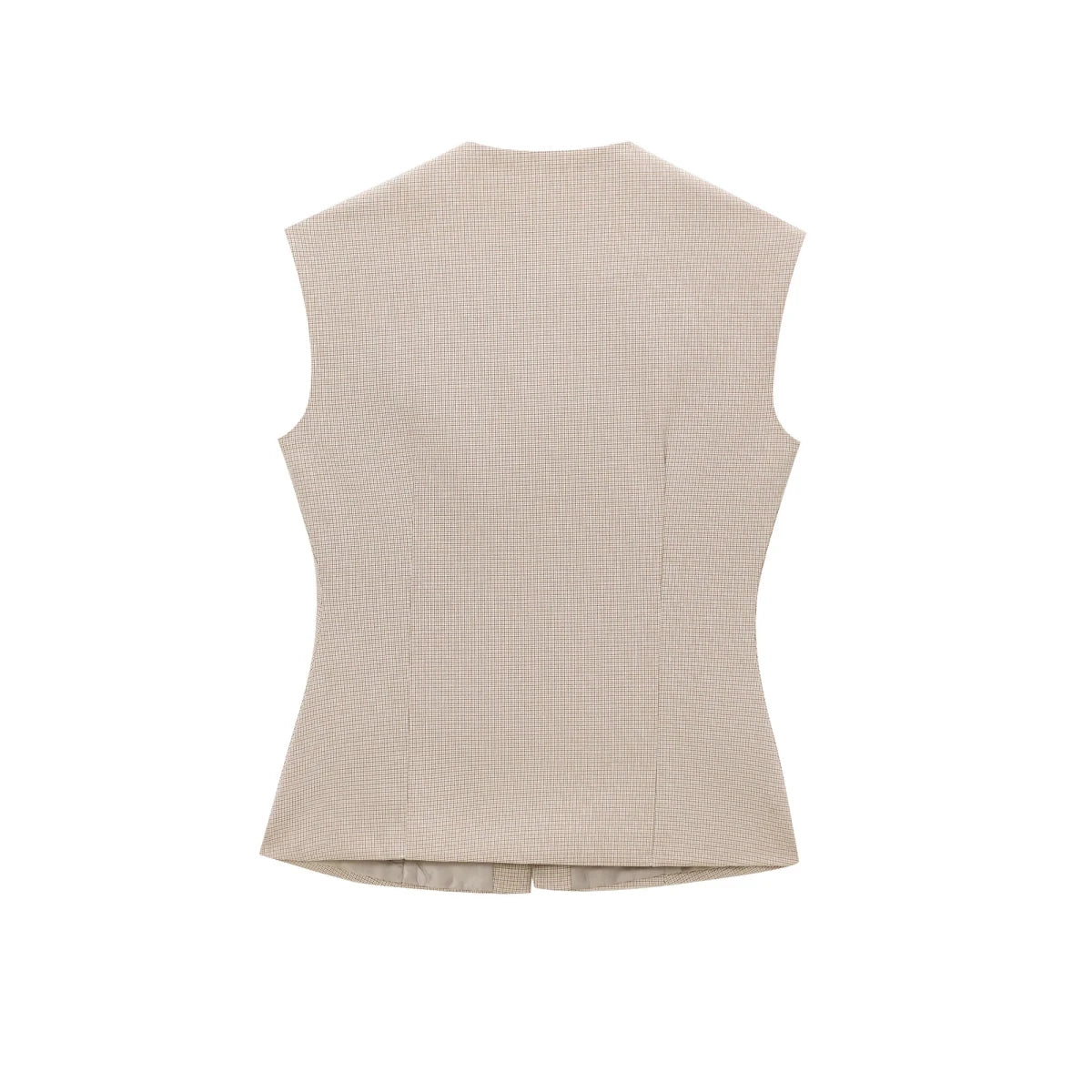 Tailored Plaid Peplum Vest