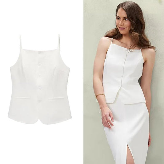 Elegant Tailored Vest Camisole