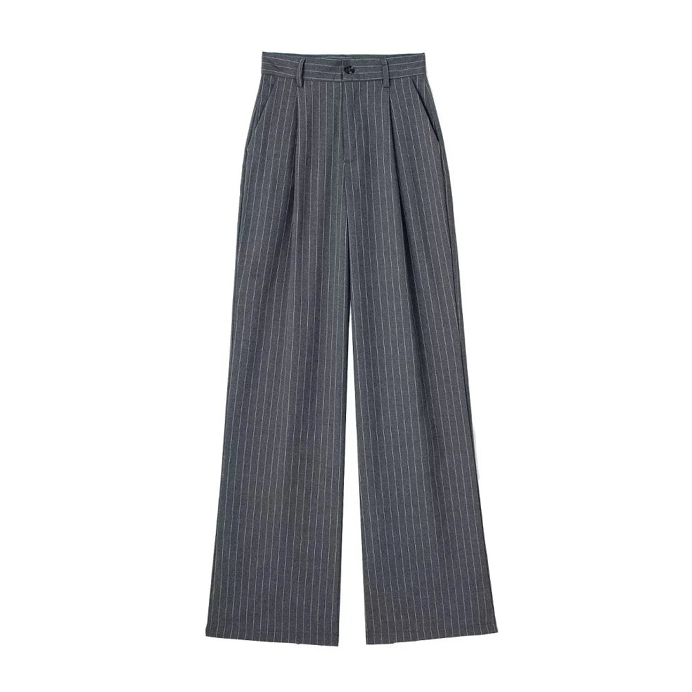 Pleated Floor-Length Trousers