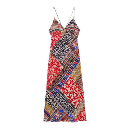 Artisanal Patchwork Midi Dress