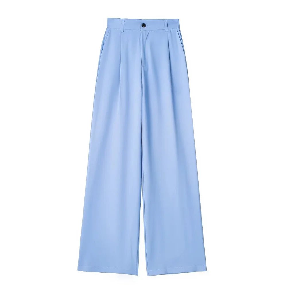 Pleated Floor-Length Trousers