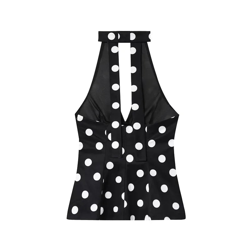 Retro Polka Dot Halter Tank