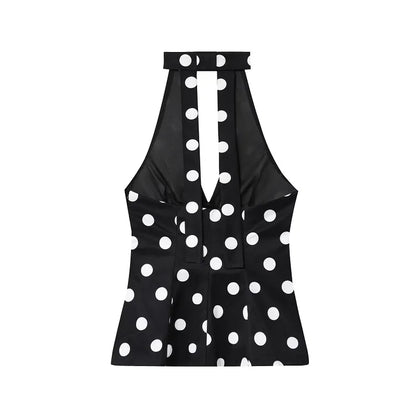 Retro Polka Dot Halter Tank